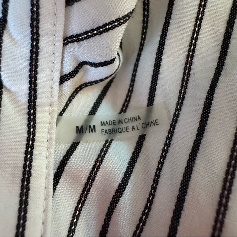 ROBERT GRAHAM Women's White Black Holiday Silver Thread Classic Fitted Blouse M - Picture 10 of 10